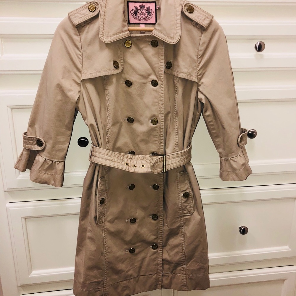 Juicy Couture ruffled Sleeve Trench Coat